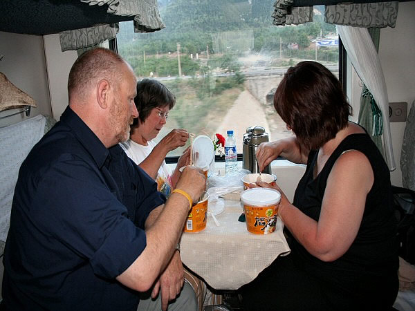 in de trein